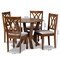 Baxton Studio Irene Grey Upholstered and Walnut Wood 5-Piece Dining Set 173-9882-10899 - alternate 9